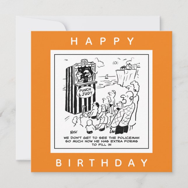 Punch and Judy show on the beach  cartoon Card (Front)