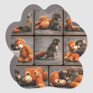 Punch Baby Monkey Car Magnet