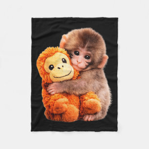 Punch baby monkey  fleece blanket
