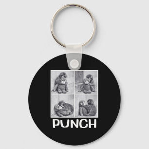Punch baby monkey meme keychain