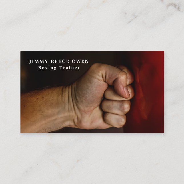 Punch Bag, Boxer, Boxing Trainer Business Card (Front)