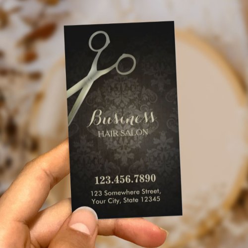 Punch Card  Anitique Scissor Damask Hair Salon