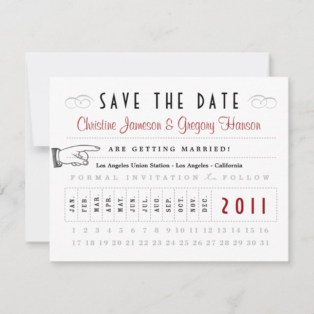 Punch Card Save the Date (Front)