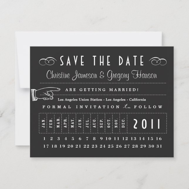 Punch Card Save the Date (Front)