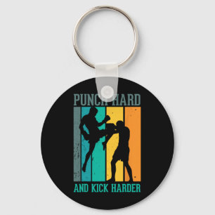 Punch Hard And Kick Harder For A Kickboxer Kickbox Keychain