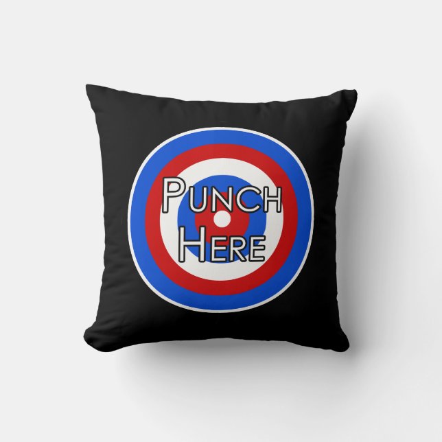 Punch Here Target Pillow (Front)