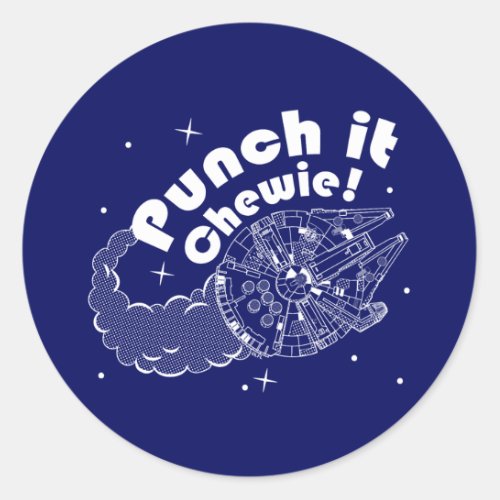 Punch It Chewie Halftone Millennium Falcon Classic Round Sticker