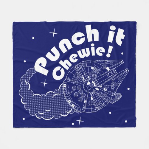 Punch It Chewie Halftone Millennium Falcon Fleece Blanket