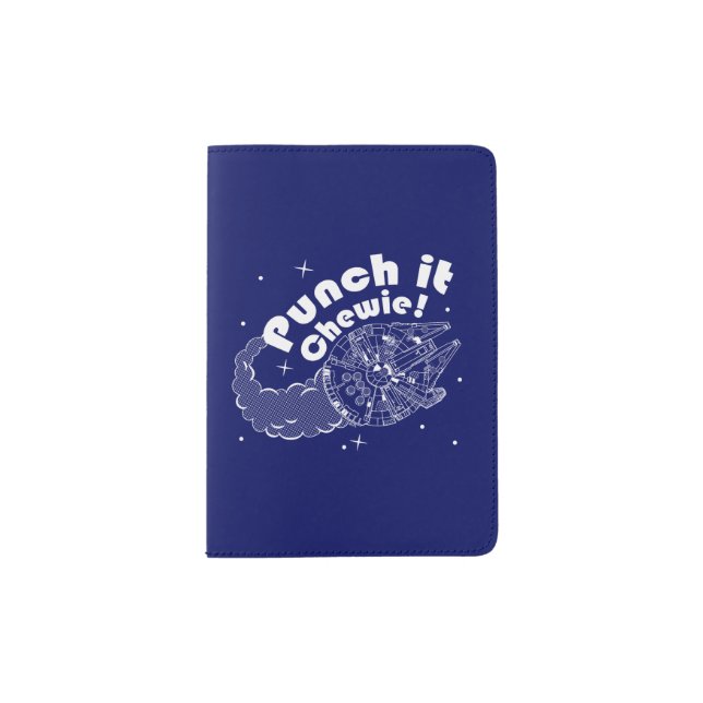 "Punch It Chewie" Halftone Millennium Falcon Passport Holder (Front)