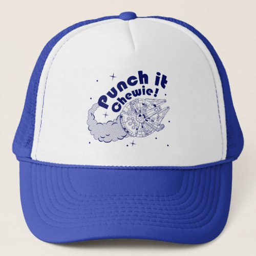 Punch It Chewie Halftone Millennium Falcon Trucker Hat