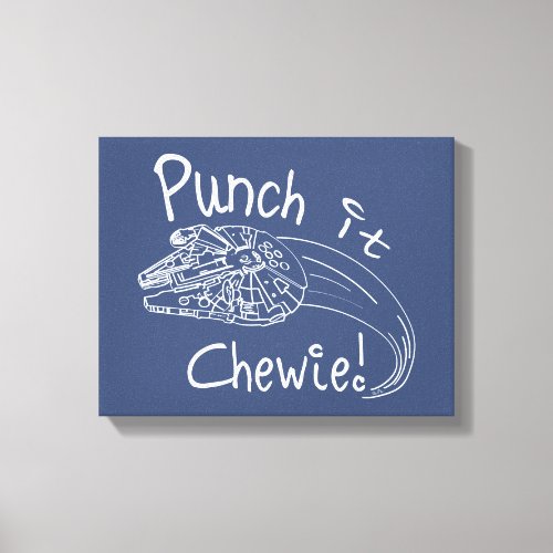 Punch It Chewie Millennium Falcon Doodle Canvas Print