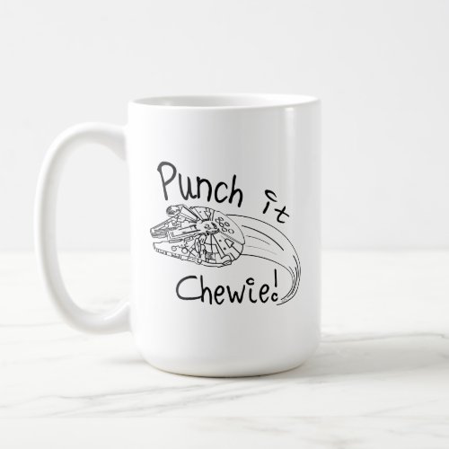 Punch It Chewie Millennium Falcon Doodle Coffee Mug