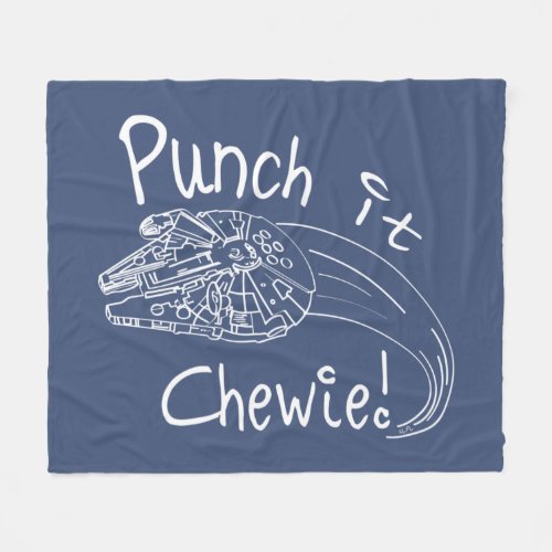 Punch It Chewie Millennium Falcon Doodle Fleece Blanket
