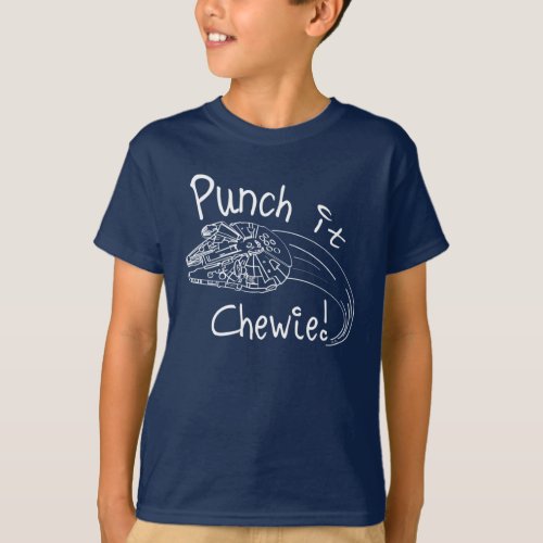 Punch It Chewie Millennium Falcon Doodle T_Shirt