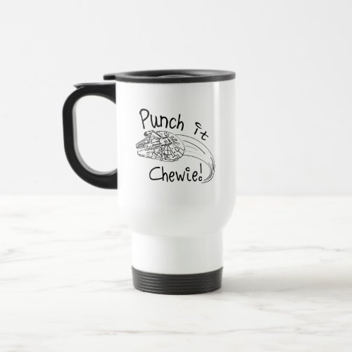 Punch It Chewie Millennium Falcon Doodle Travel Mug