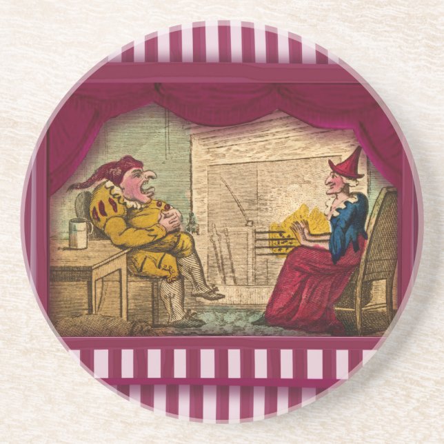 Punch & Judy Scene I Sandstone Coaster (Front)