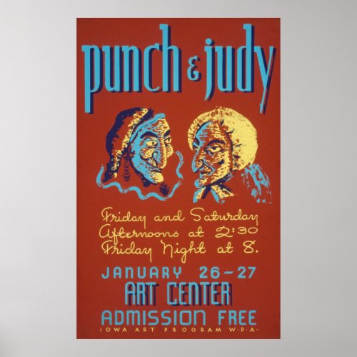 Punch  Judy Vintage Poster