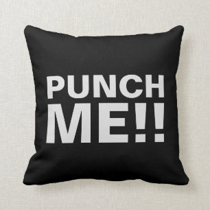 Punch Me Funny Throw Pillow
