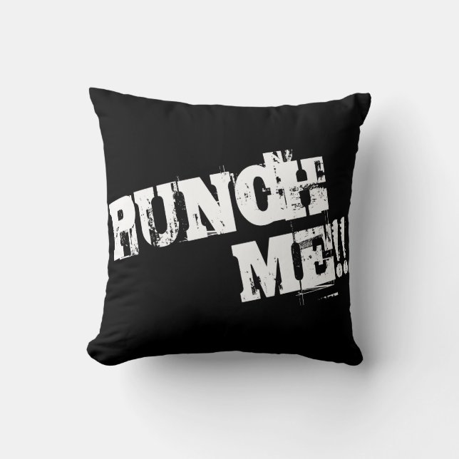 Punch Me | Grunge Style Throw Pillow (Front)