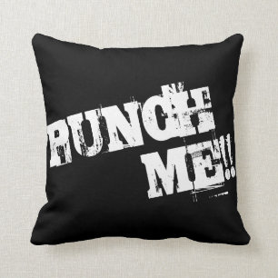 Punch Me Grunge Style Throw Pillow