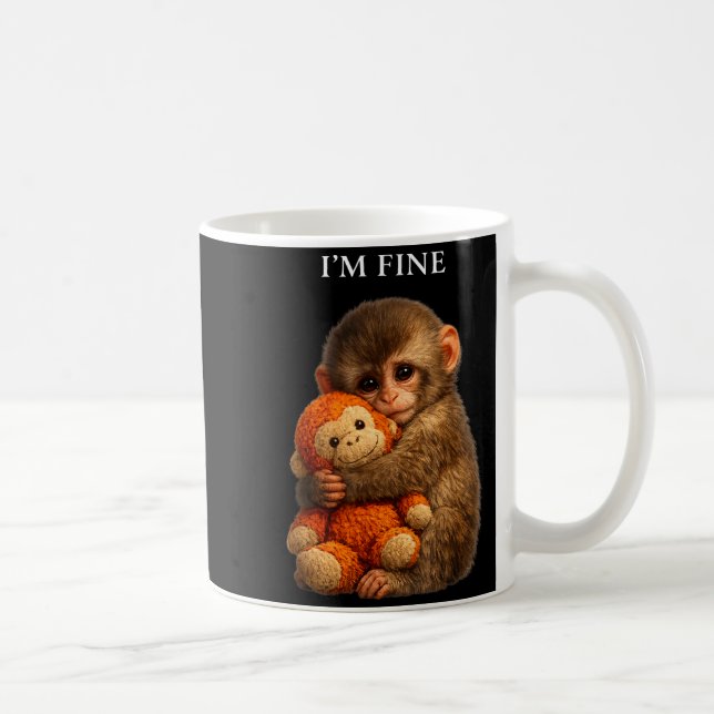 Punch monkey cute baby funny animal  coffee mug (Right)