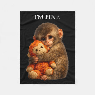Punch monkey cute baby funny animal  fleece blanket