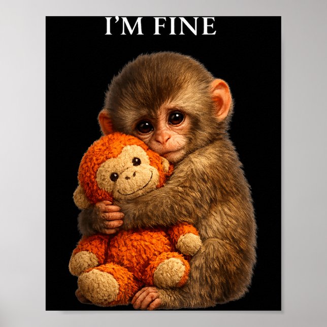 Punch monkey cute baby funny animal  poster (Front)