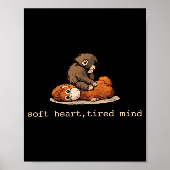Punch monkey plush cute baby monkey with plushie poster (Front)