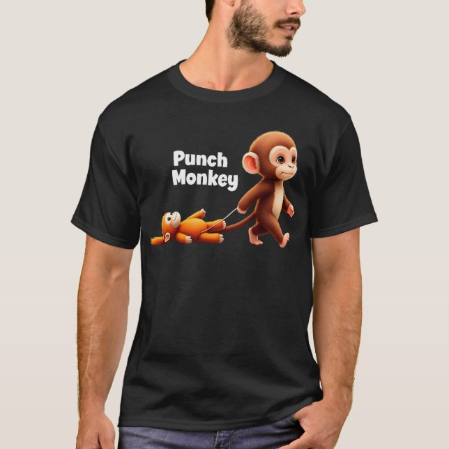 Punch Monkey Viral Cute Graphic T-Shirt (Front)