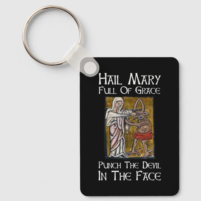 Punch the Devil in the Face! Keychain (Front)