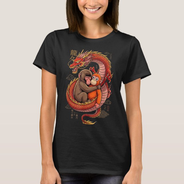 Punch the monkey cuddling stuffed animal meme T-Shirt (Front)