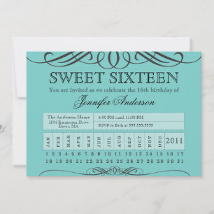 Punch Ticket Sweet Sixteen Invitation