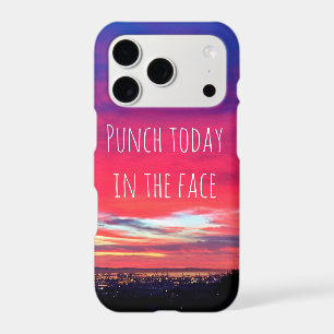 Punch Today in Face Hot Pink Blue Coastal Sunset iPhone 17 Pro Case