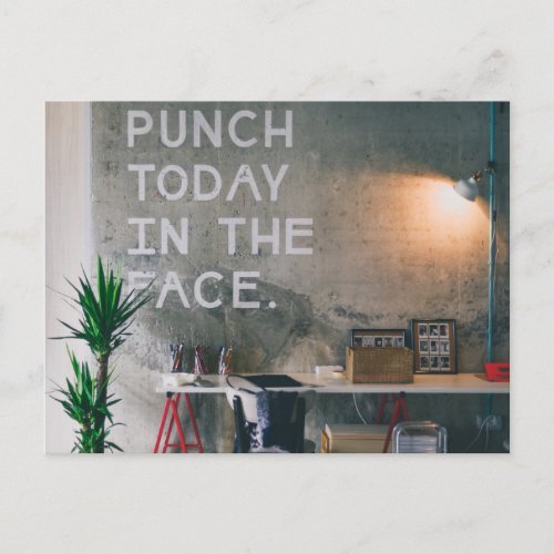 Punch Today In The Face Neon Postcard