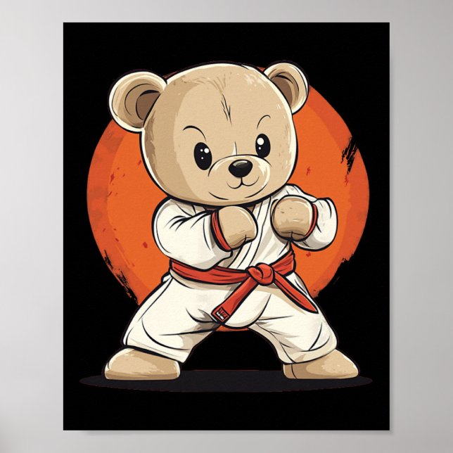 Punch Up Your Style With This Karate Bear Design  Poster (Front)