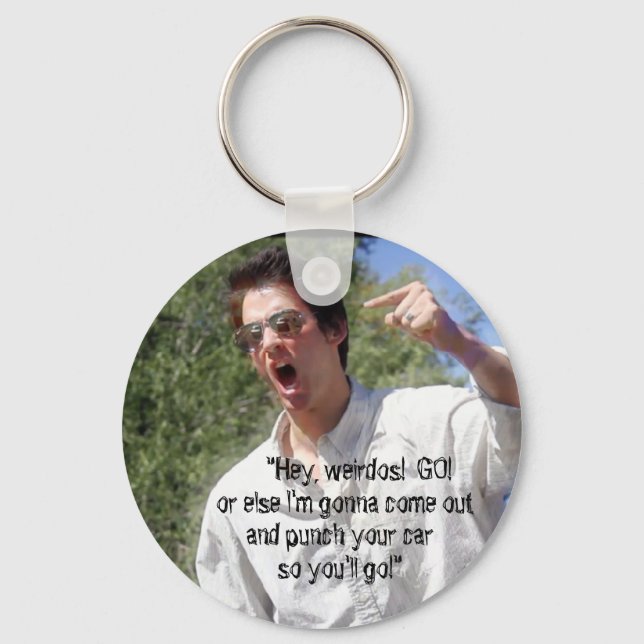 “Punch Your Car So You'll Go” Keychain (Front)