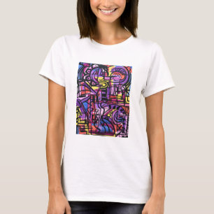 Punchbowl-Bold Colorful Hand Painted Abstract Art T-Shirt