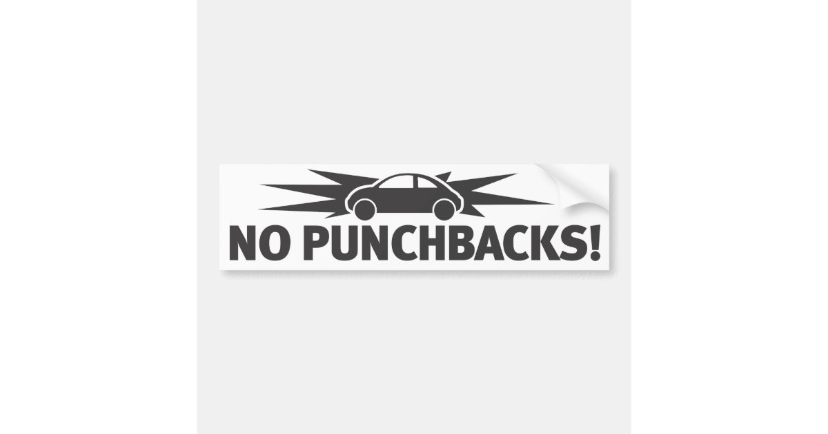 Punchbuggy Black - No Punchbacks! Bumper Sticker | Zazzle