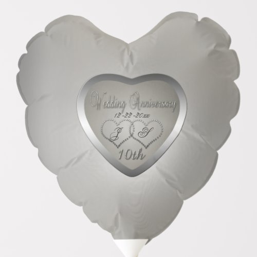 Punched Tin 10 Year Anniversary  Balloon