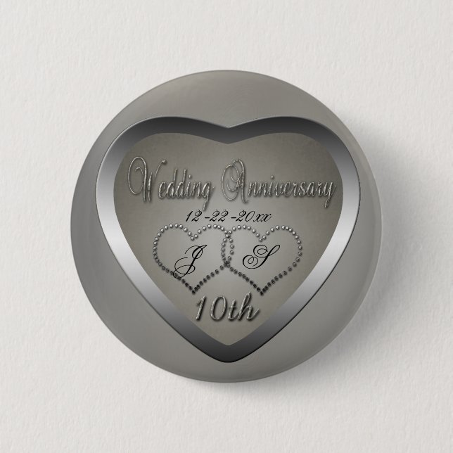 Punched Tin 10 Year Anniversary Button (Front)