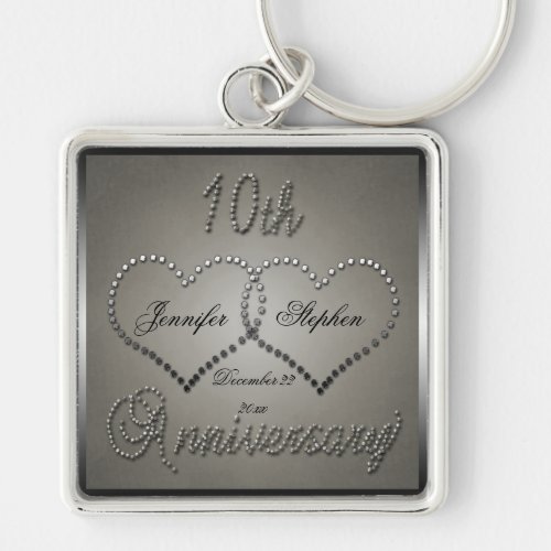 Punched Tin 10 Year Anniversary Keychain