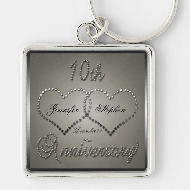 Punched Tin 10 Year Anniversary Keychain (Front)