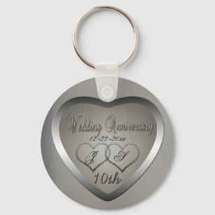 Punched Tin 10 Year Anniversary Keychain
