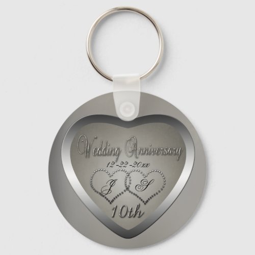 Punched Tin 10 Year Anniversary Keychain