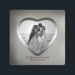 Punched Tin 10 Year Anniversary Metal Print<br><div class="desc">The traditional gift of the 10 Year Wedding Anniversary is tin. In keeping with that tradition, we have created our Punched Tin Look 10th Wedding Anniversary Photo design. Please note that all embellishments are digitally created to appear realistic, but while product is metal, punched tin design is printed to appear...</div>