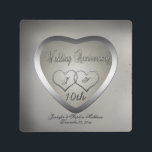 Punched Tin 10 Year Anniversary Metal Print<br><div class="desc">The traditional gift of the 10 Year Wedding Anniversary is tin. In keeping with that tradition, we have created our Punched Tin Look 10th Wedding Anniversary Photo design. Please note that all embellishments are digitally created to appear realistic, but while product is metal, punched tin design is printed to appear...</div>