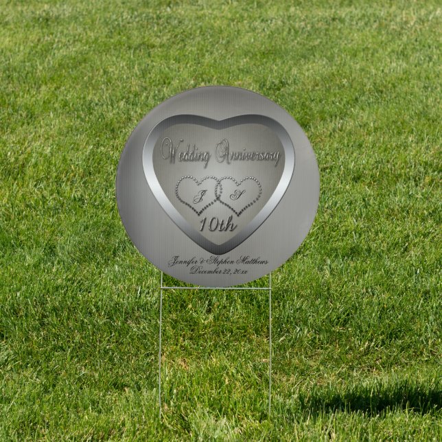 Punched Tin 10 Year Anniversary Sign (Insitu)