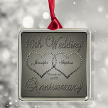 Punched Tin 10 Year Anniversary Square Ornament at Zazzle