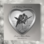 Punched Tin 10 Year Anniversary Square Wall Clock<br><div class="desc">The traditional gift of the 10 Year Wedding Anniversary is tin. In keeping with that tradition, we have created our Punched Tin Look 10th Wedding Anniversary Photo design. Please note that all embellishments are digitally created to appear as realistic as possible. Created by Holiday Hearts Designs. If you require assistance...</div>