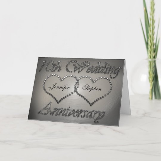 Punched Tin 10th Wedding Anniversary Card Zazzle Punched Tin 10th Wedding Anniversary Card